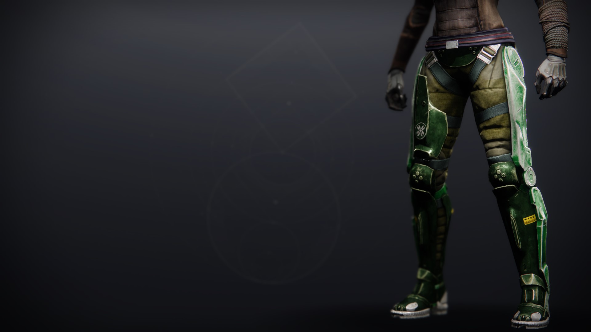 An in-game render of the Eidolon Pursuant Legguards.