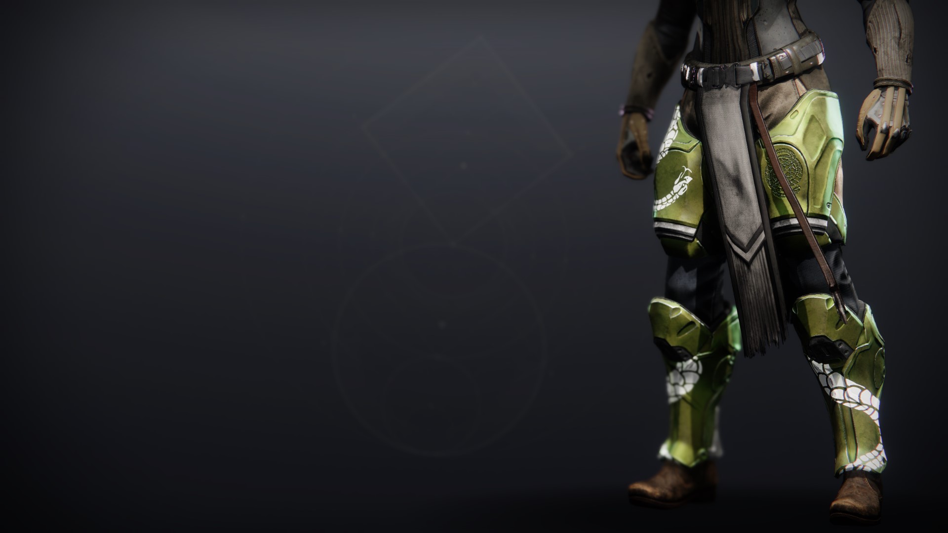 An in-game render of the Illicit Collector Greaves.