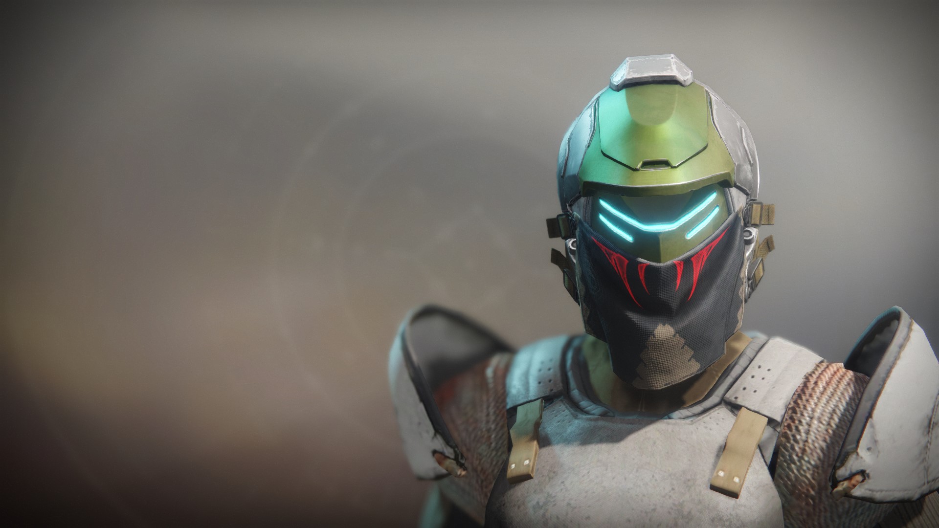 An in-game render of the Illicit Invader Helm.