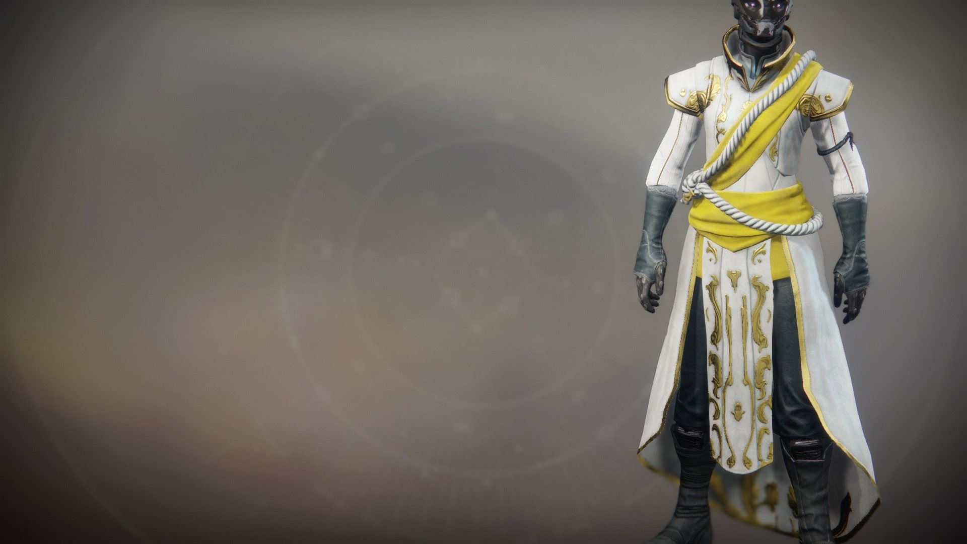 An in-game render of the Solstice Robes (Resplendent).