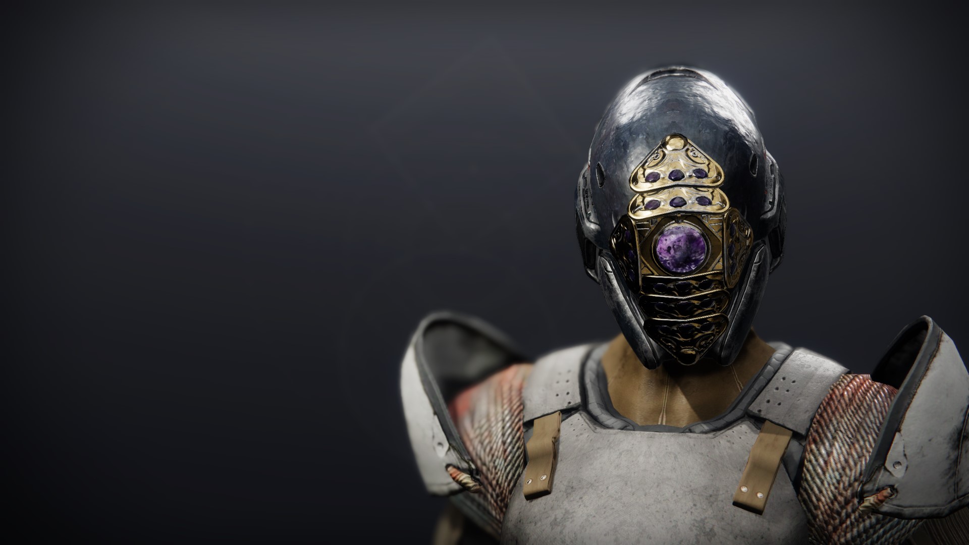 An in-game render of the Opulent Duelist Helm.