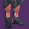 Diseño de armadura de piernas de cazador forjada con fuego