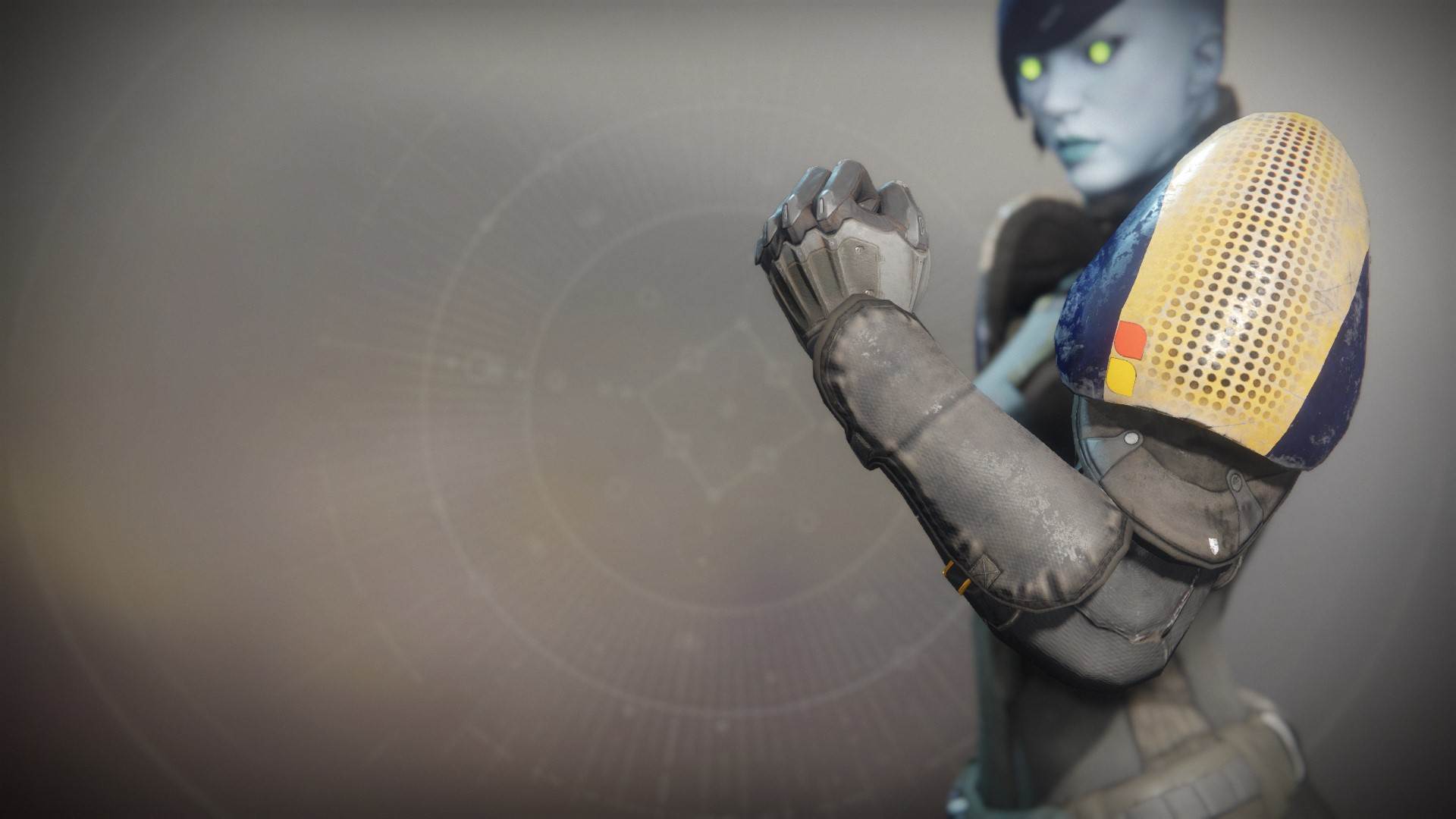 An in-game render of the Simulator Gauntlets.