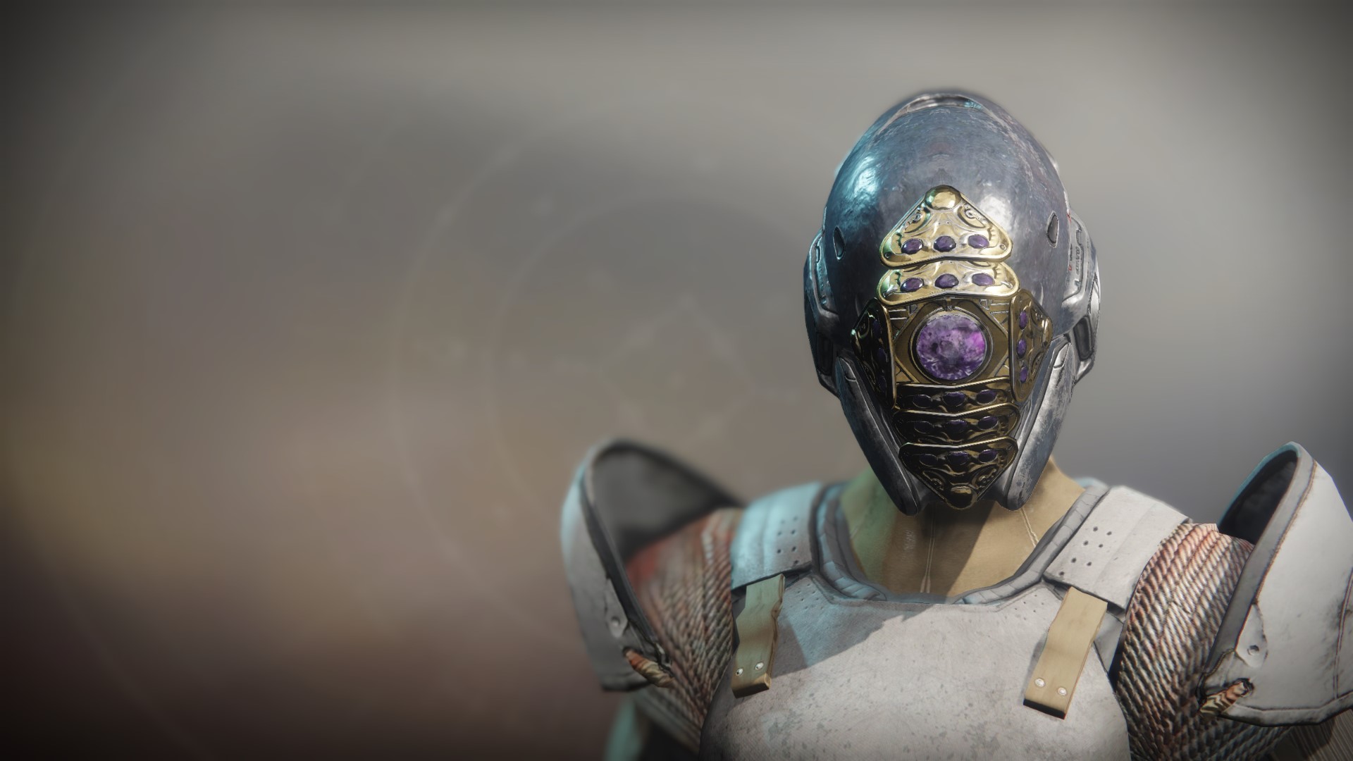 An in-game render of the Opulent Duelist Helm.