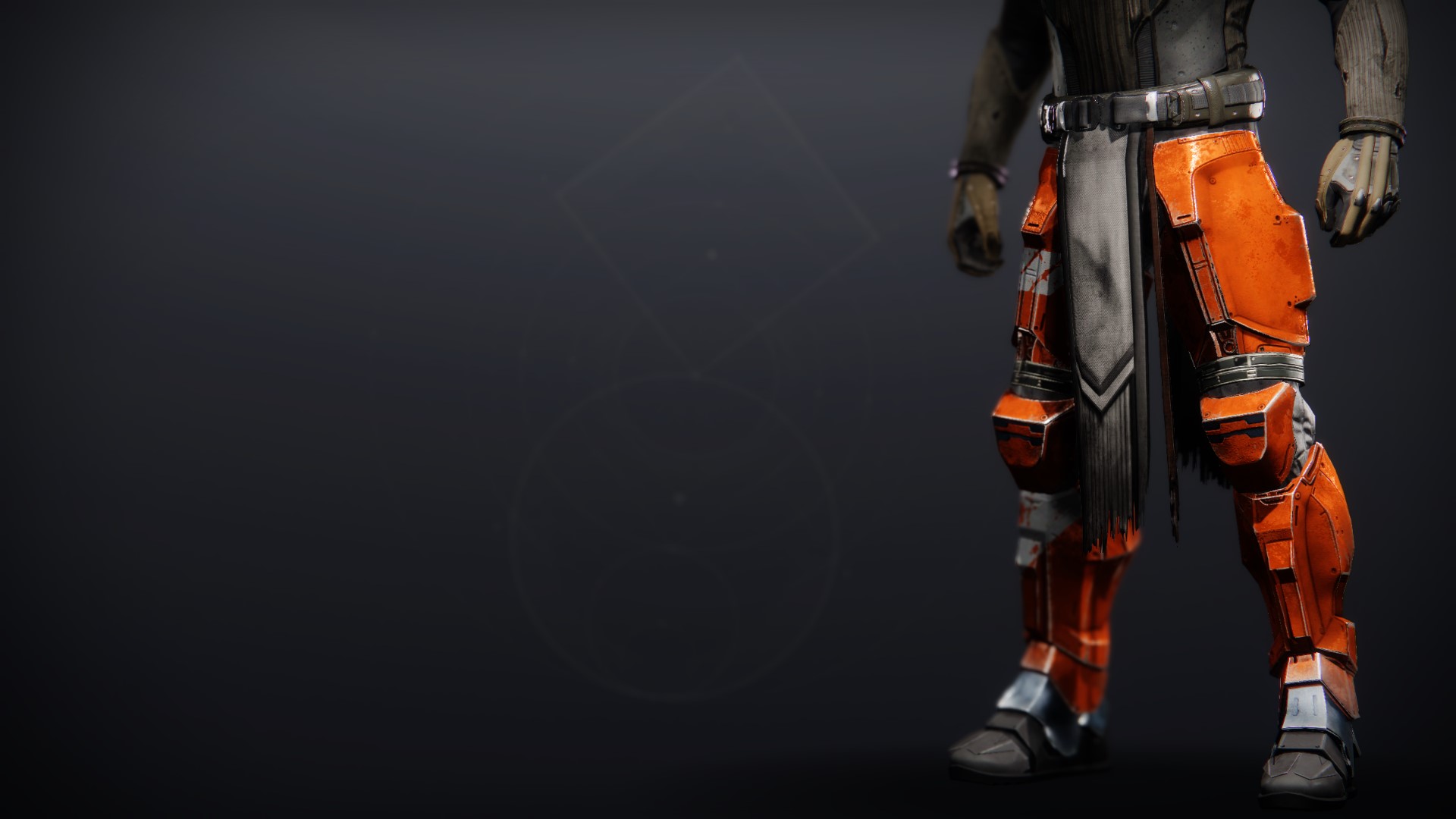 An in-game render of the Phobos Warden Greaves.