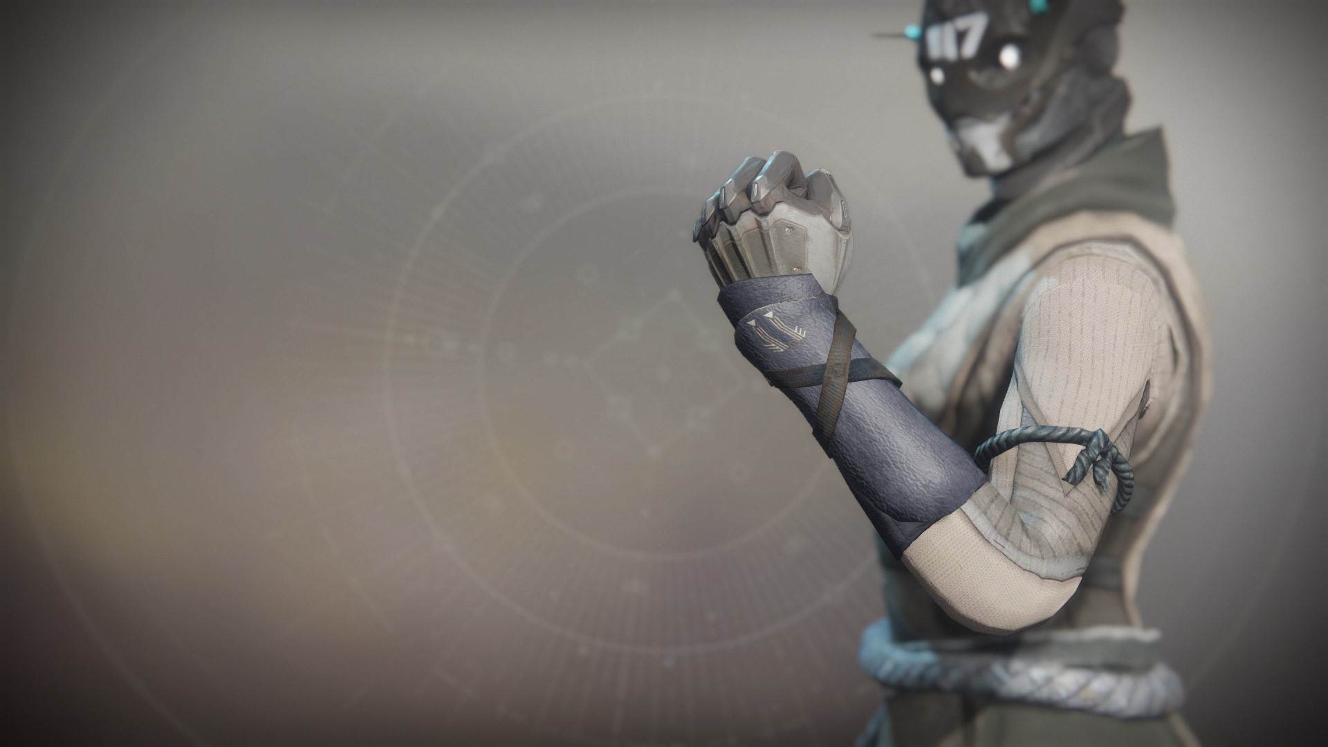 An in-game render of the Omega Mechanos Gloves.