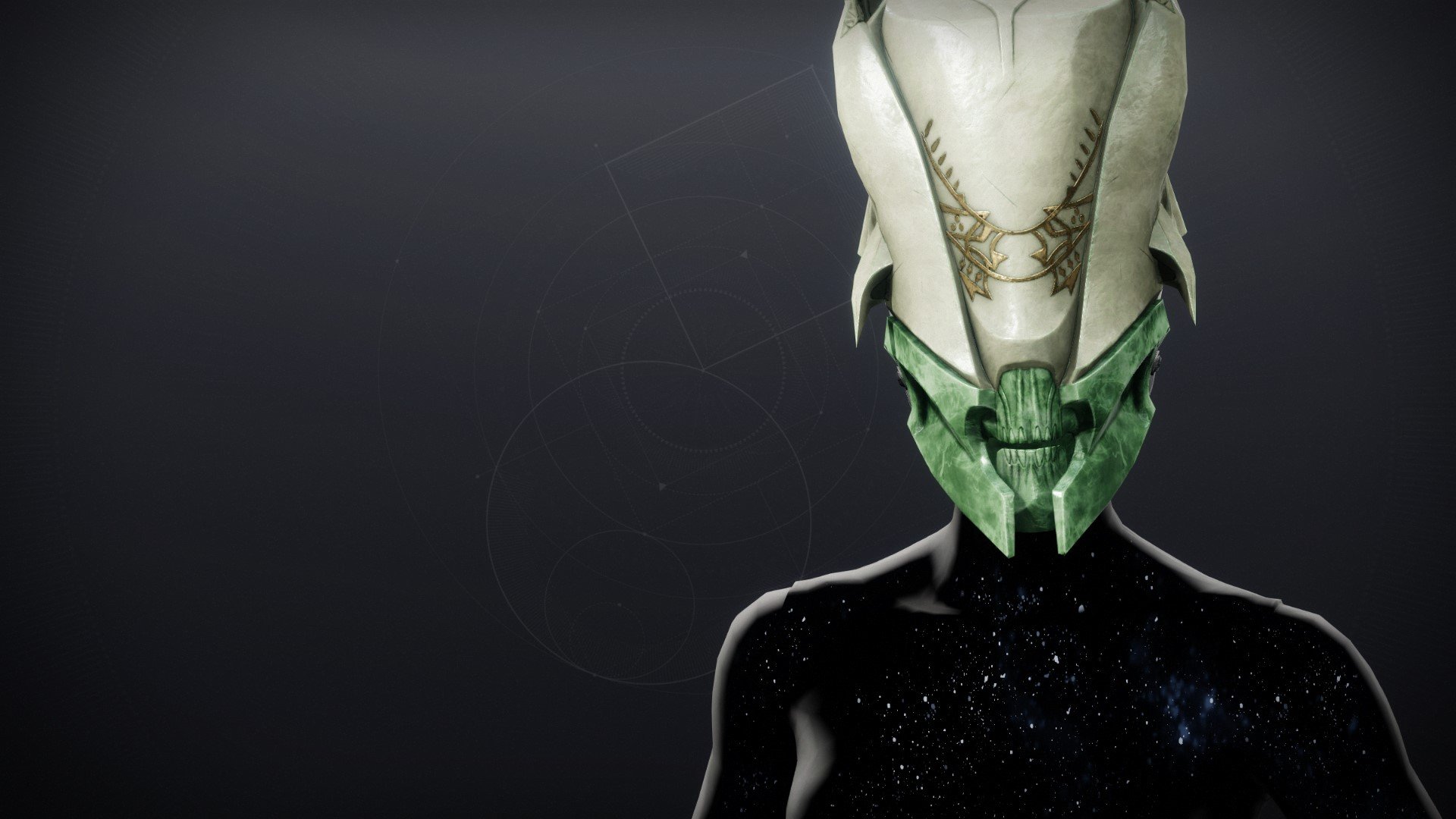 An in-game render of the Veiled Tithes Helm.