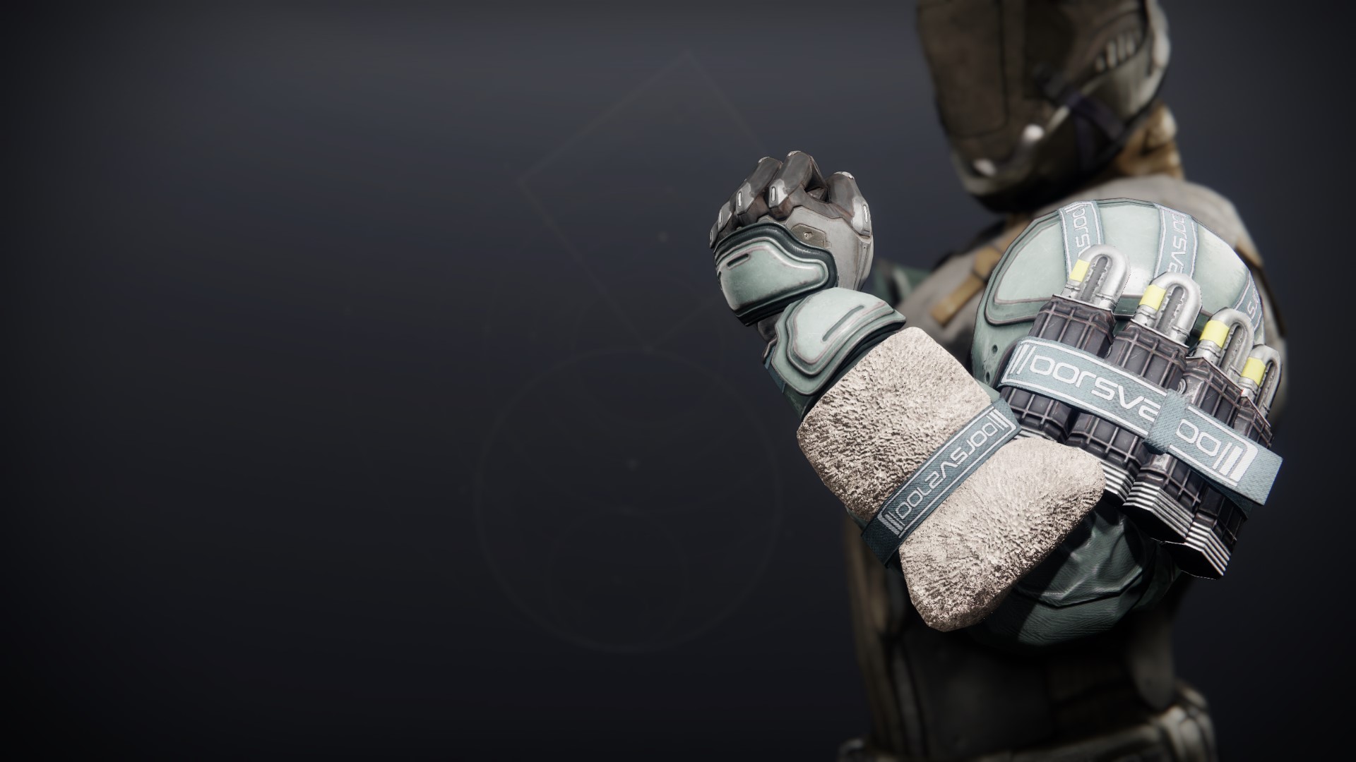 An in-game render of the Crystocrene Gauntlets.