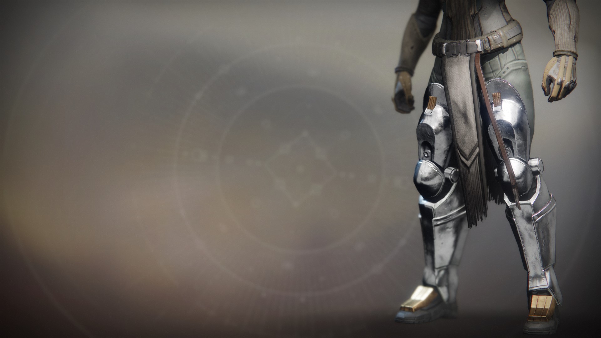 An in-game render of the Lustrous Chromite Greaves.