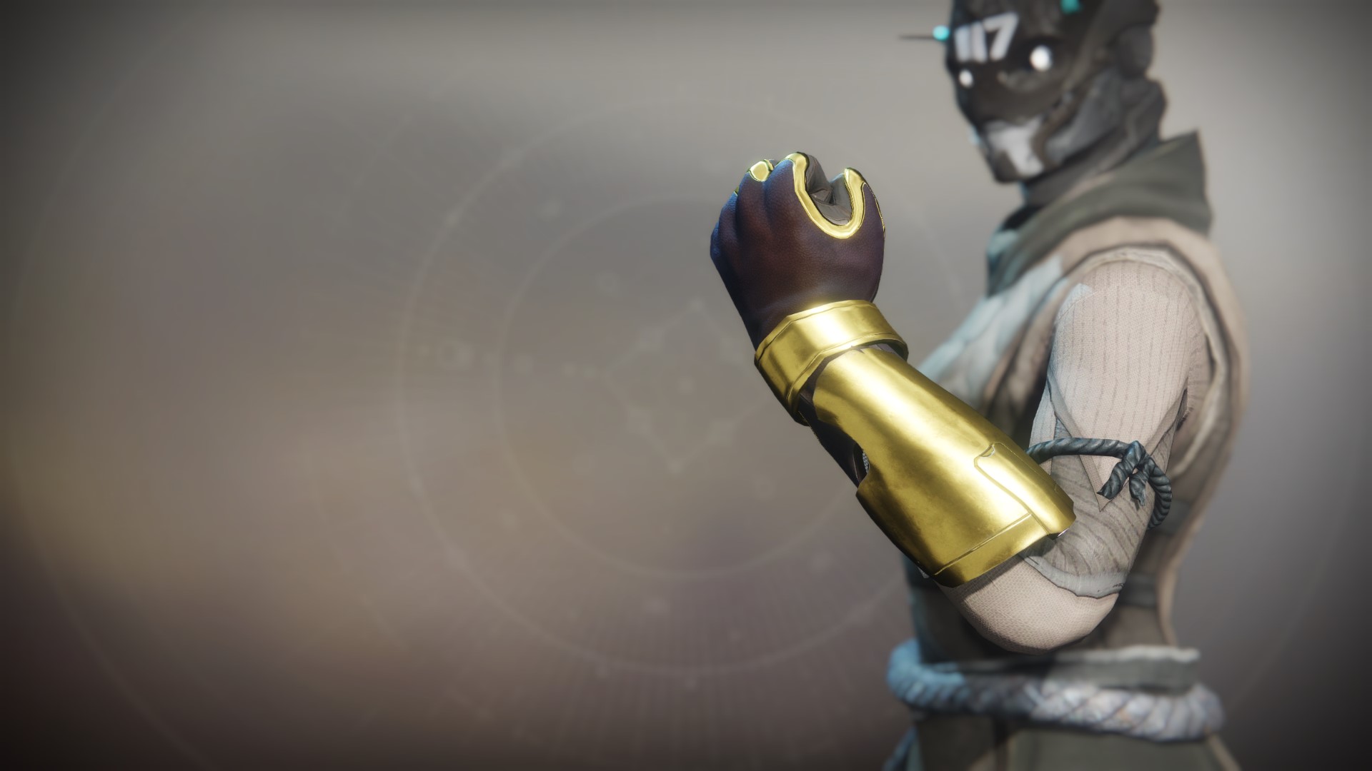 An in-game render of the Solstice Gloves (Majestic).