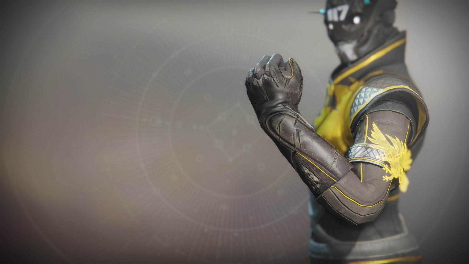 An in-game render of the Damaged Warlock Gloves.