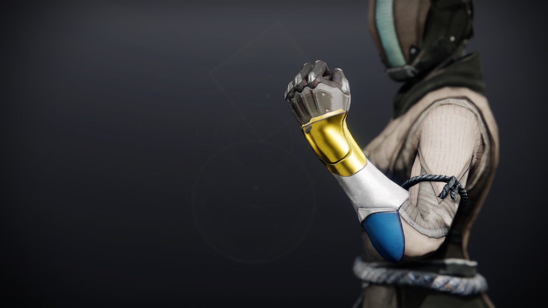 An in-game render of the Lucent Night Gloves.