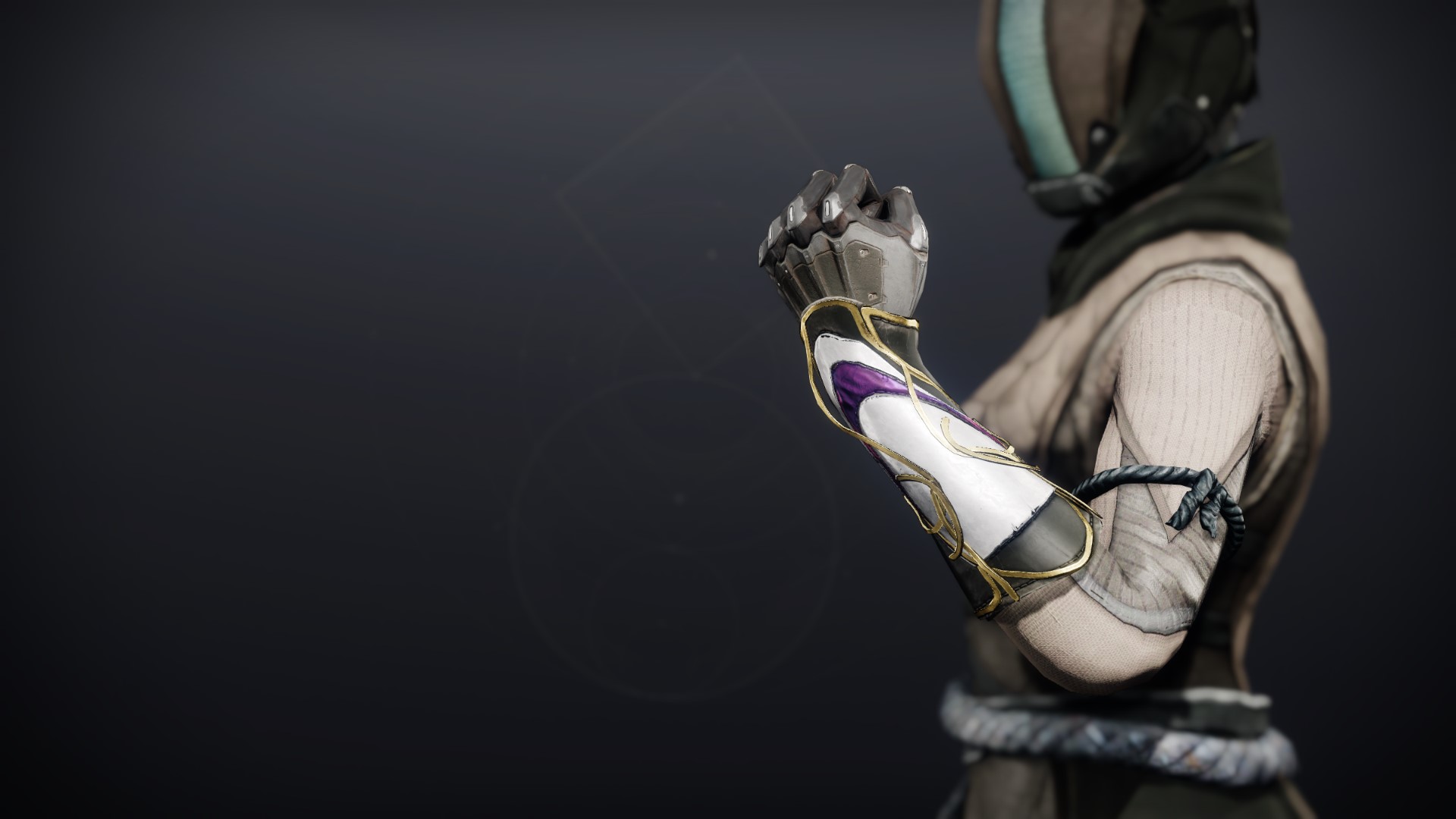 An in-game render of the Celestine Gloves (Majestic).