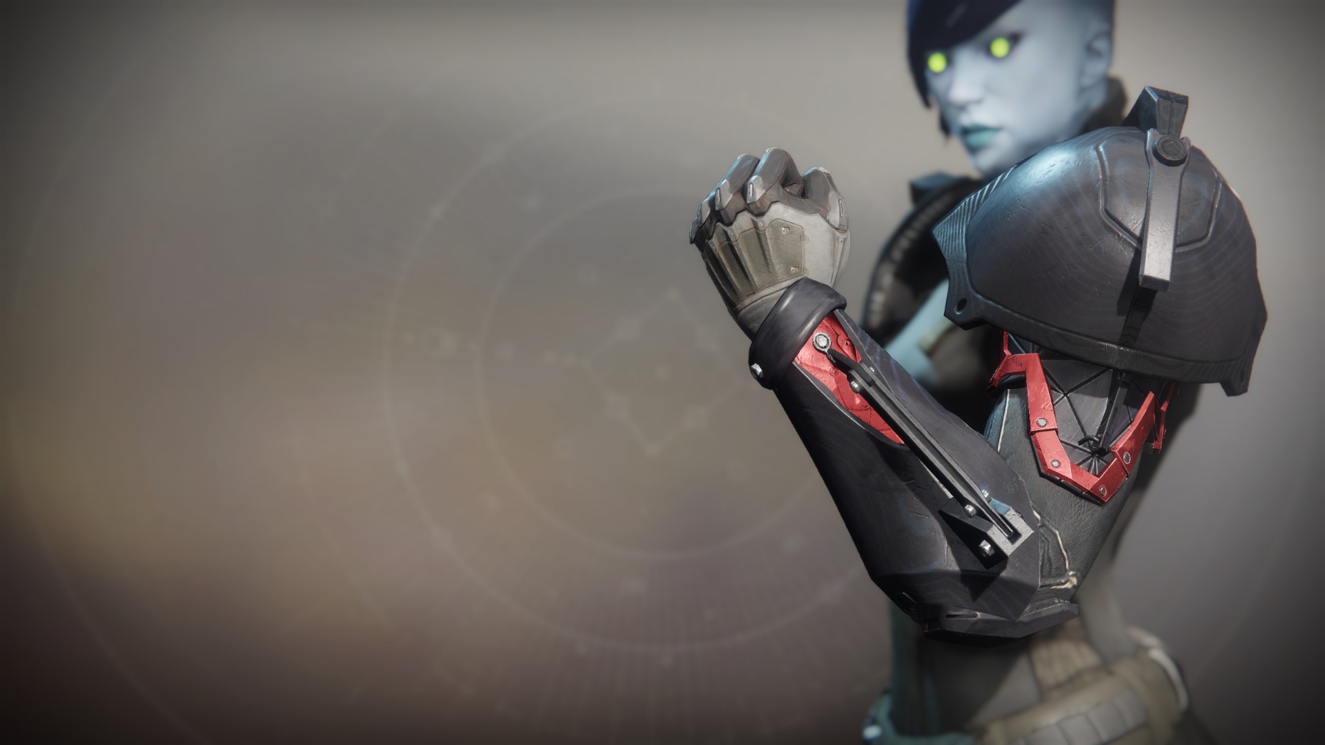 An in-game render of the Forged Machinist Gauntlets.