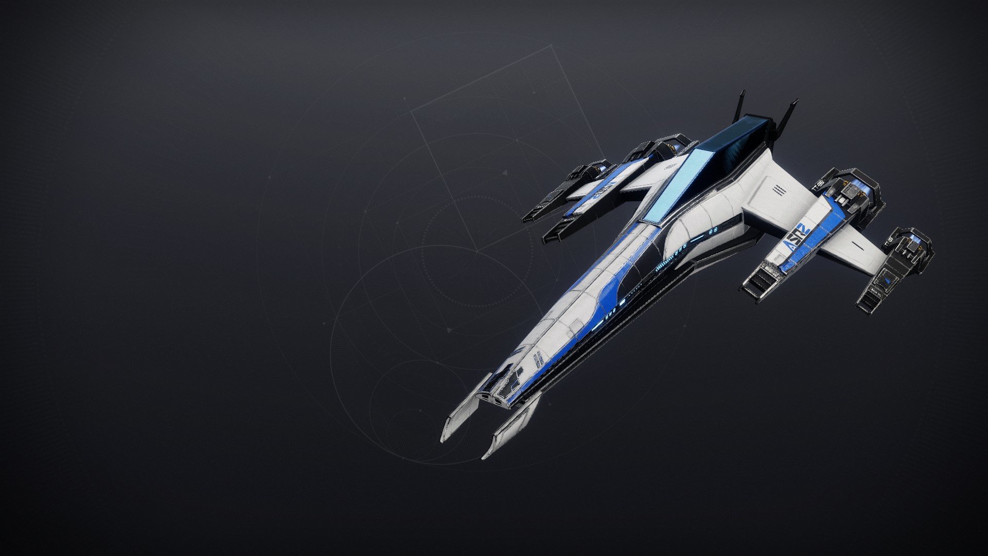 An in-game render of the Alliance Scout Frigate.