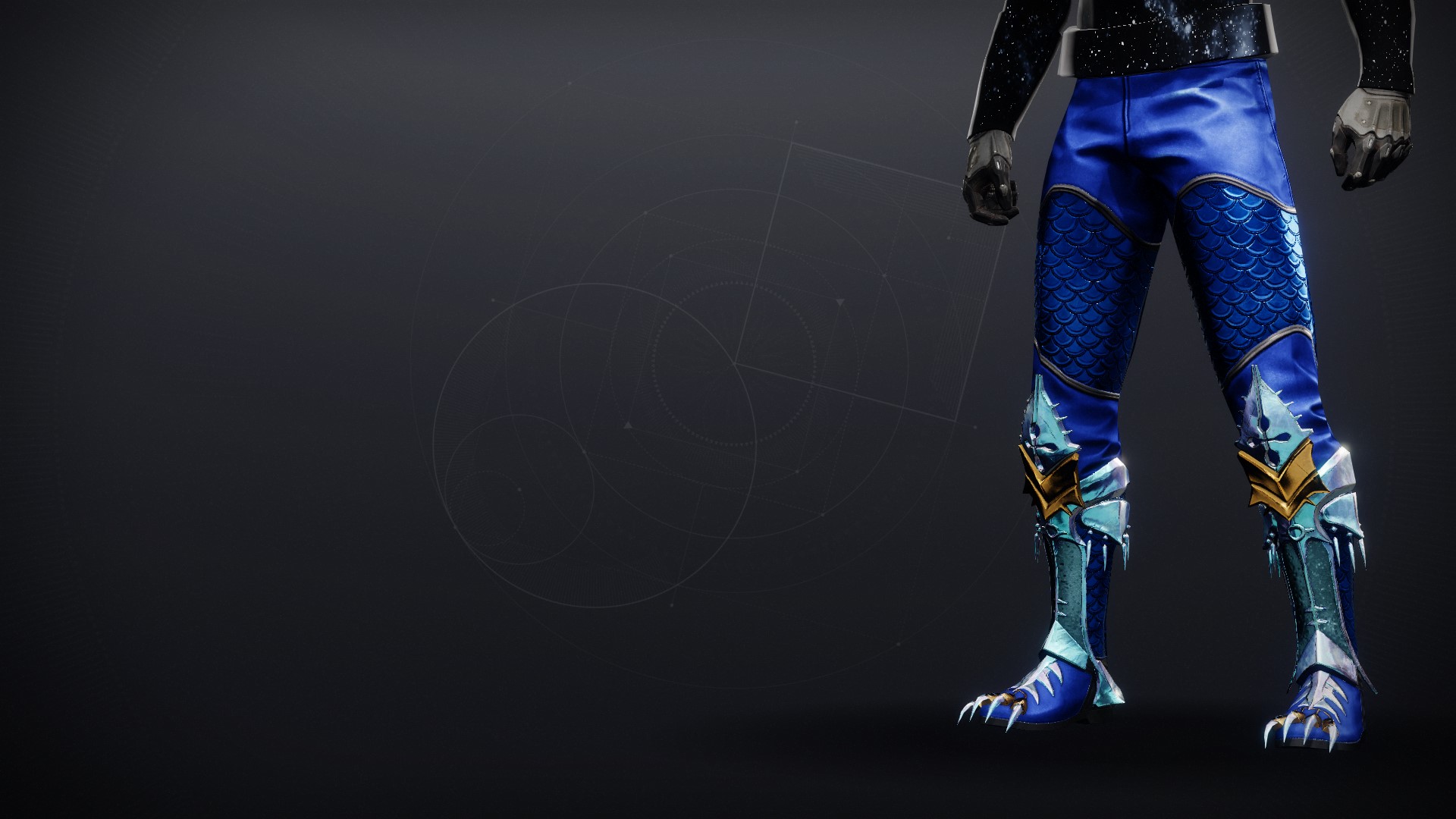An in-game render of the Astral Stasis Drake Warlock Strides.