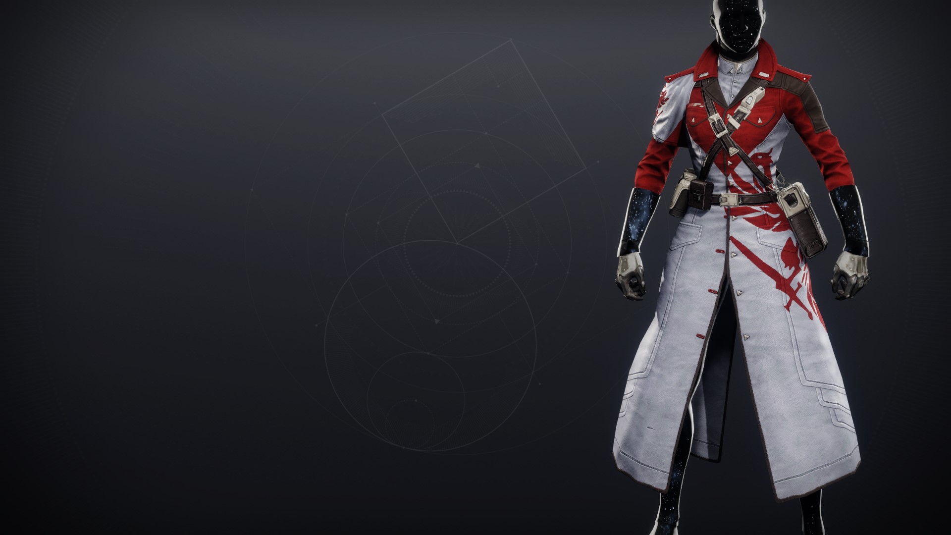 An in-game render of the Crimson Plume Robes.