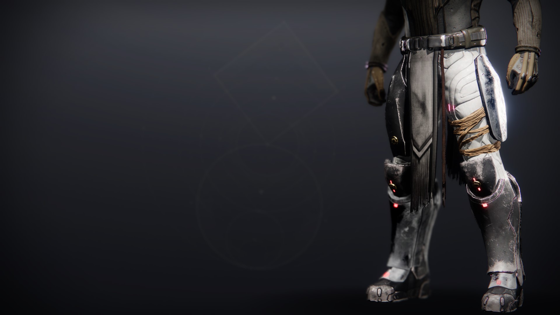 An in-game render of the Wild Hunt Greaves.