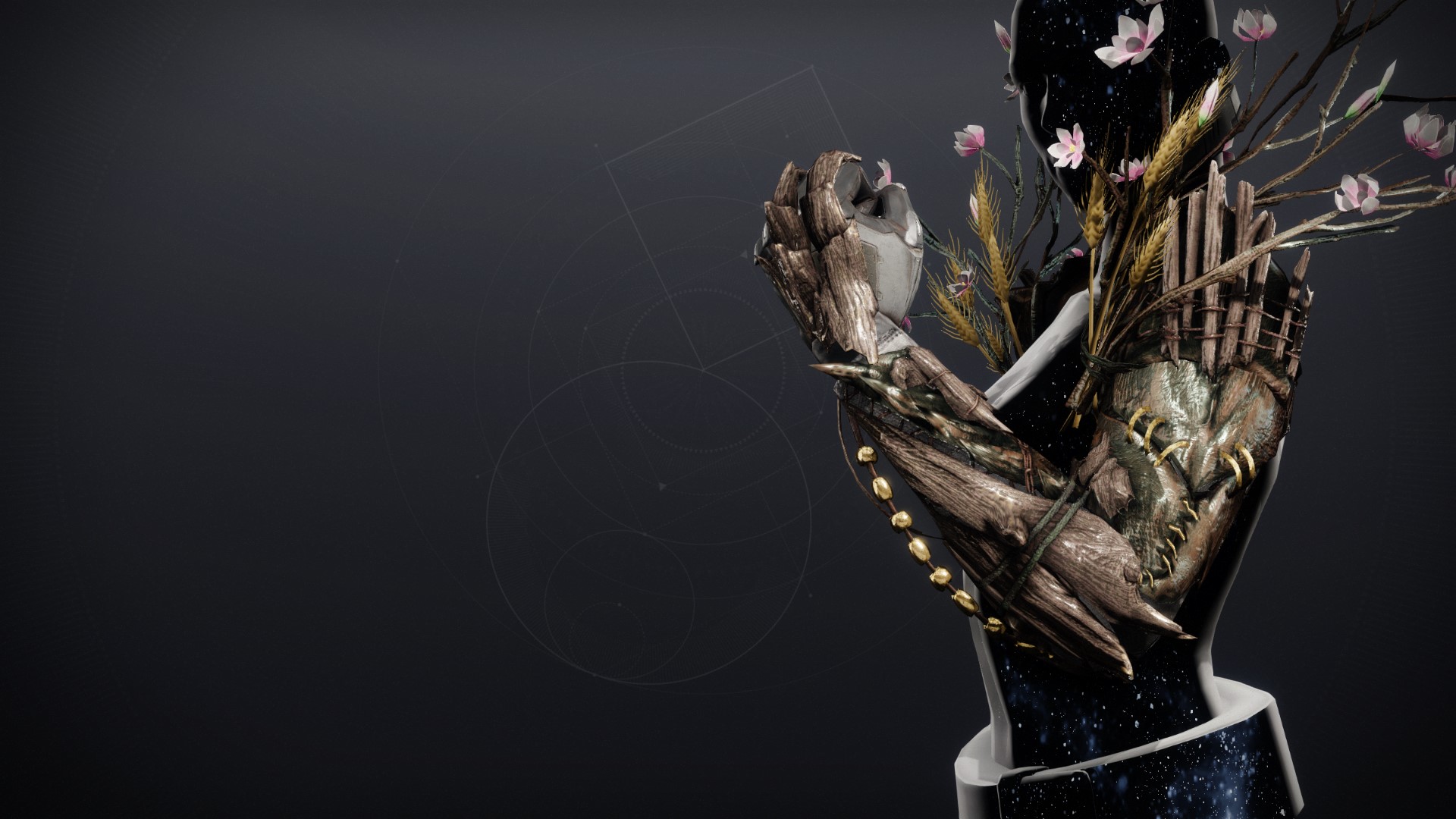An in-game render of the Hexwrought Gauntlets.
