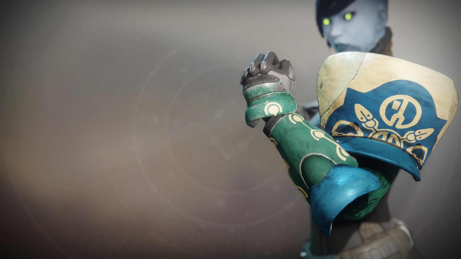 An in-game render of the Inaugural Revelry Gauntlets.