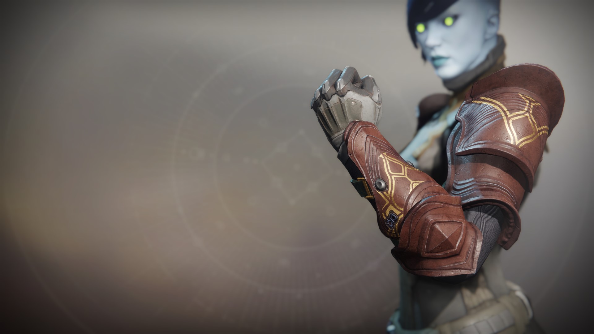An in-game render of the Iron Fellowship Gauntlets.