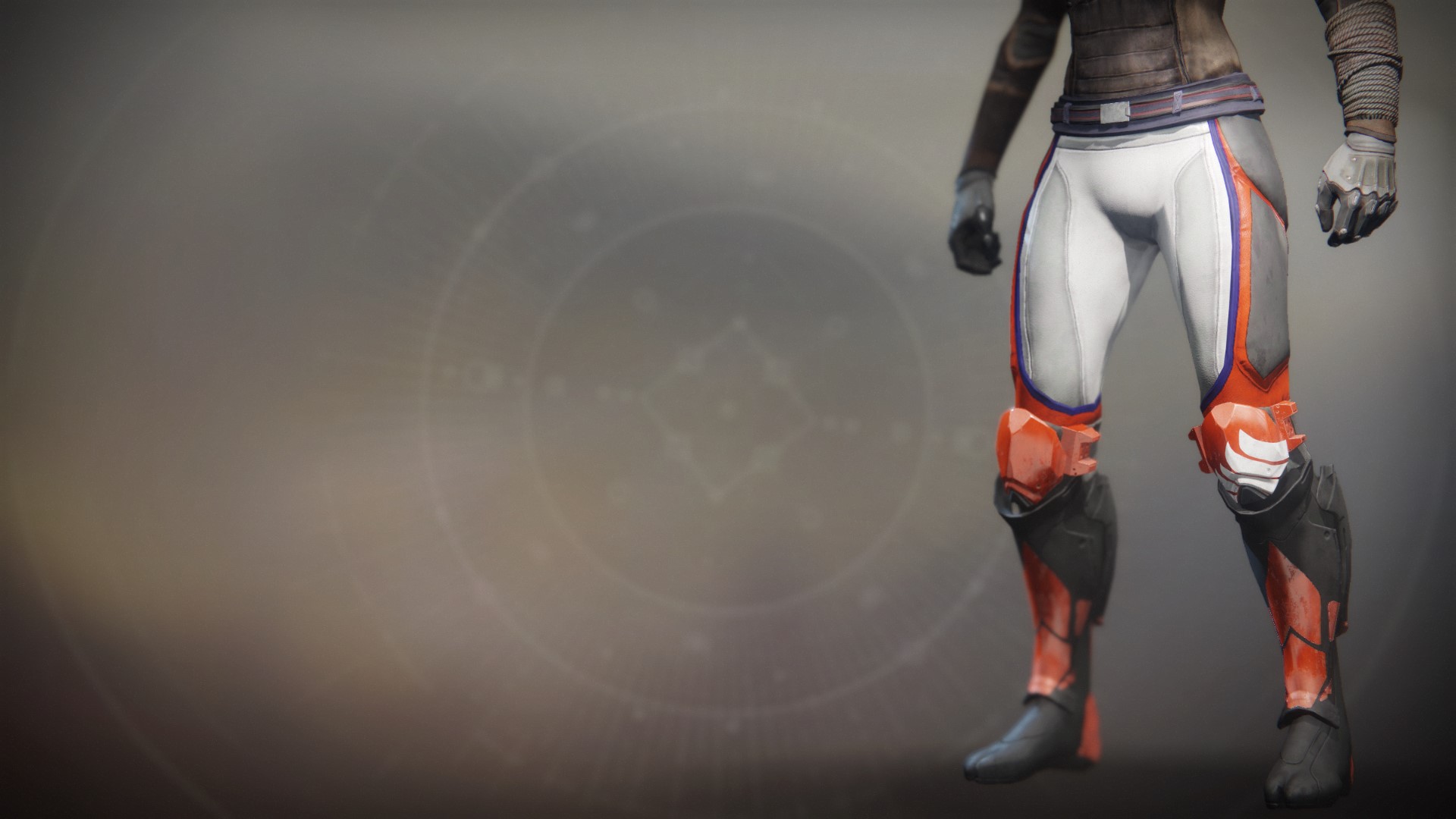 An in-game render of the Fire-Forged Hunter Leg Ornament.