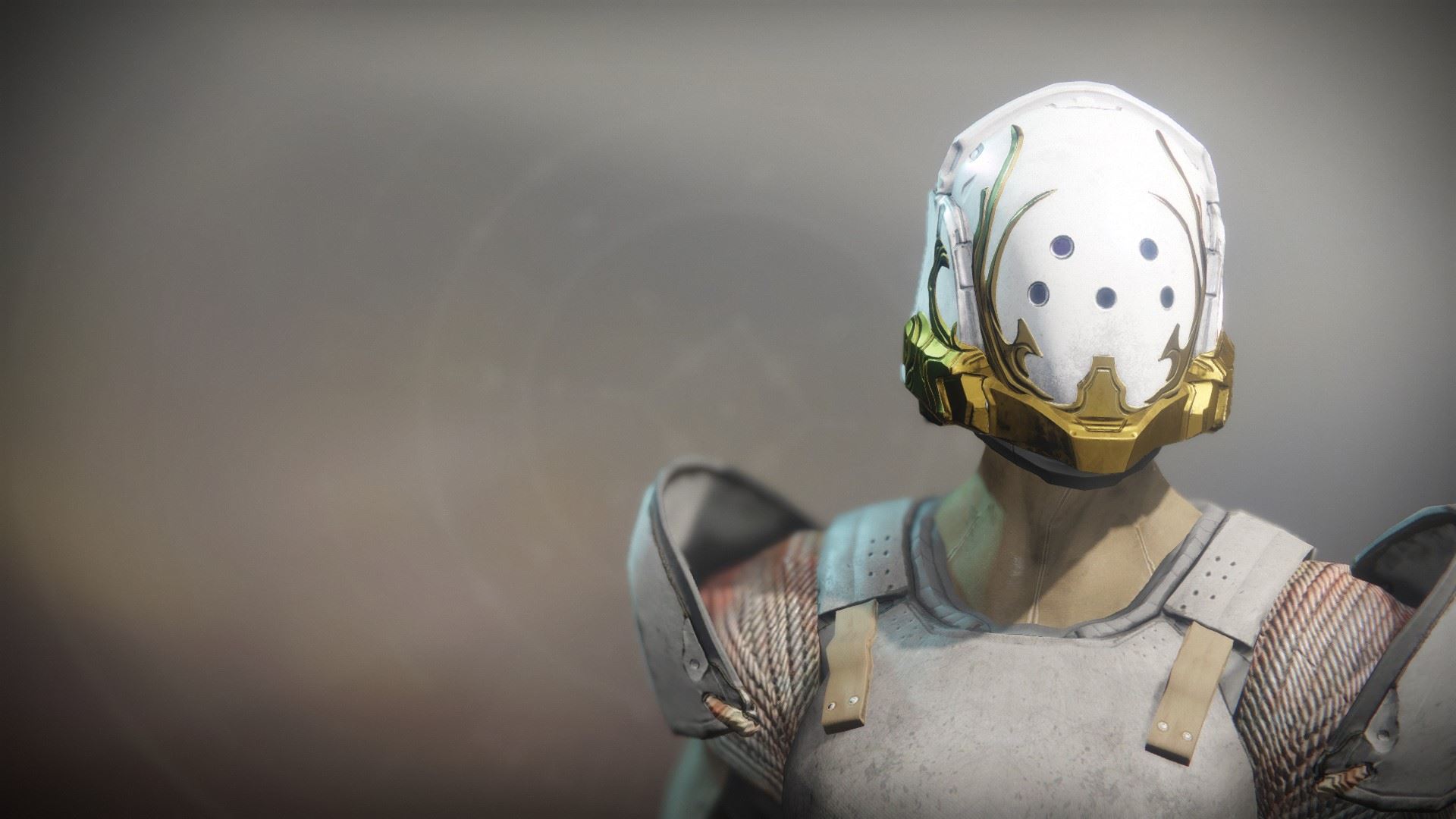An in-game render of the Solstice Helm (Resplendent).
