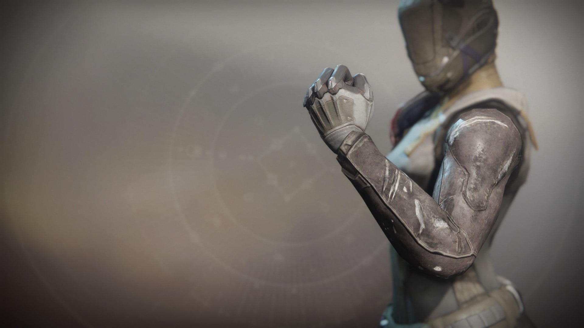 An in-game render of the Solstice Gauntlets (Drained).
