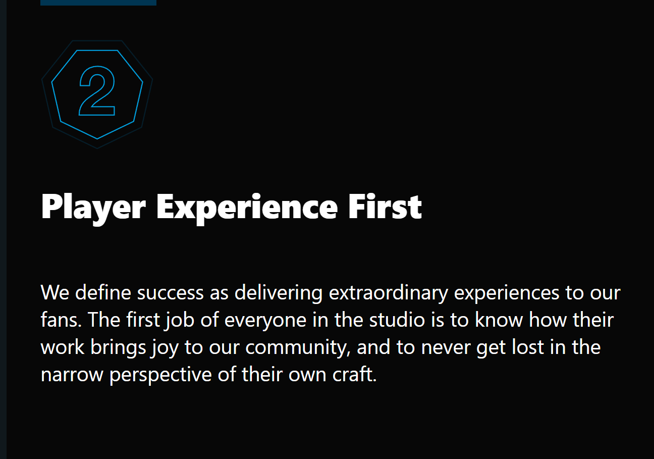 Player Experience First